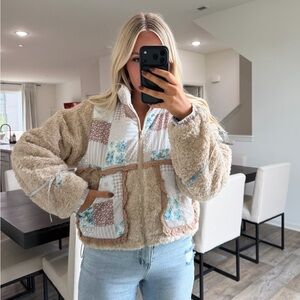 One arrival Cozy Patchwork Sherpa Jacket
